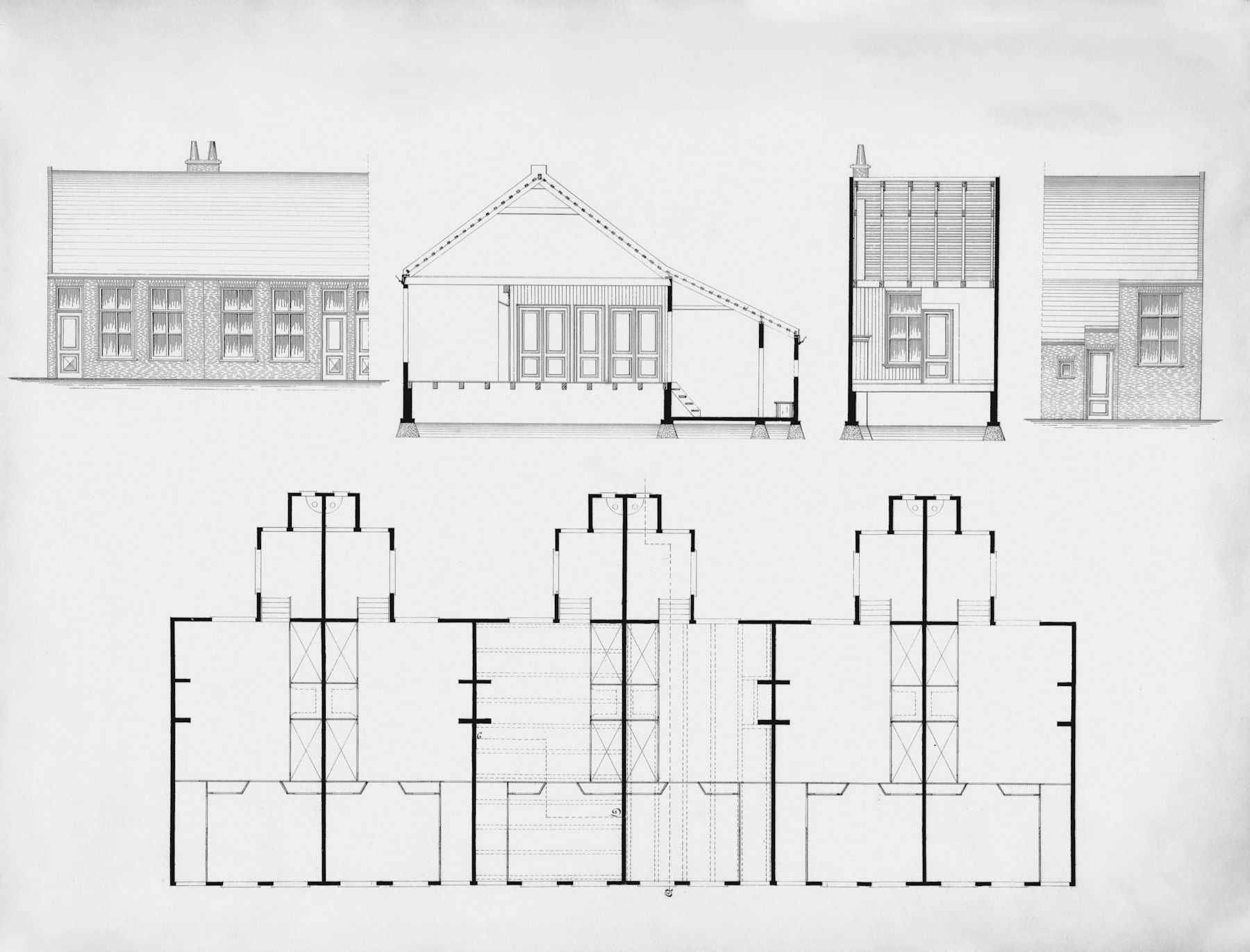 Elevation drawings on the drafting table