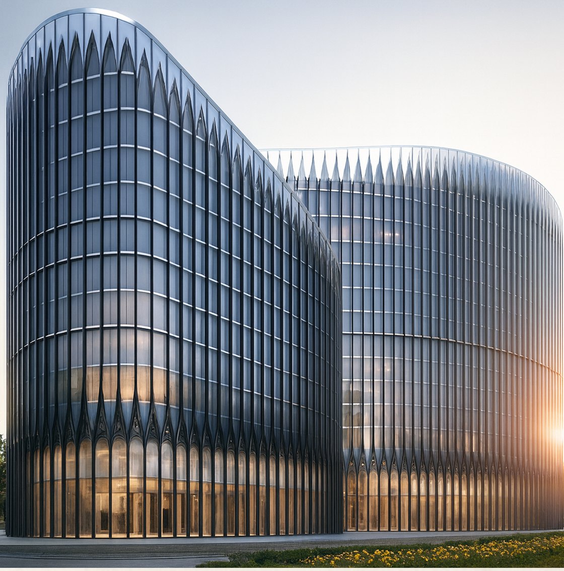 Second elevation study of the Madinah hospitality building