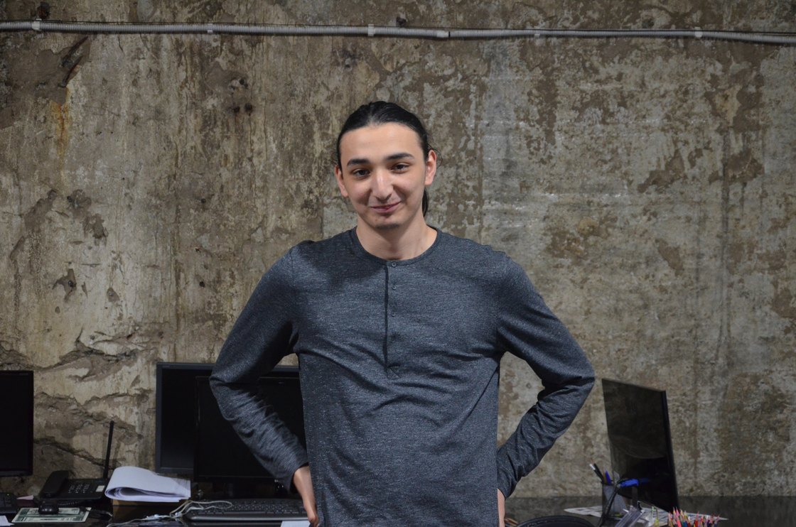 A member of the practice at his desk
