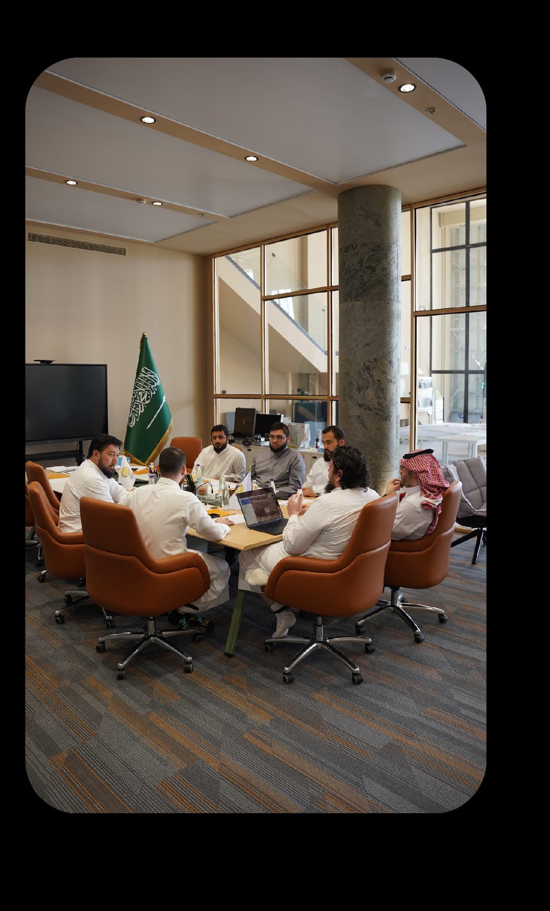 The team over the drawings, Madinah studio